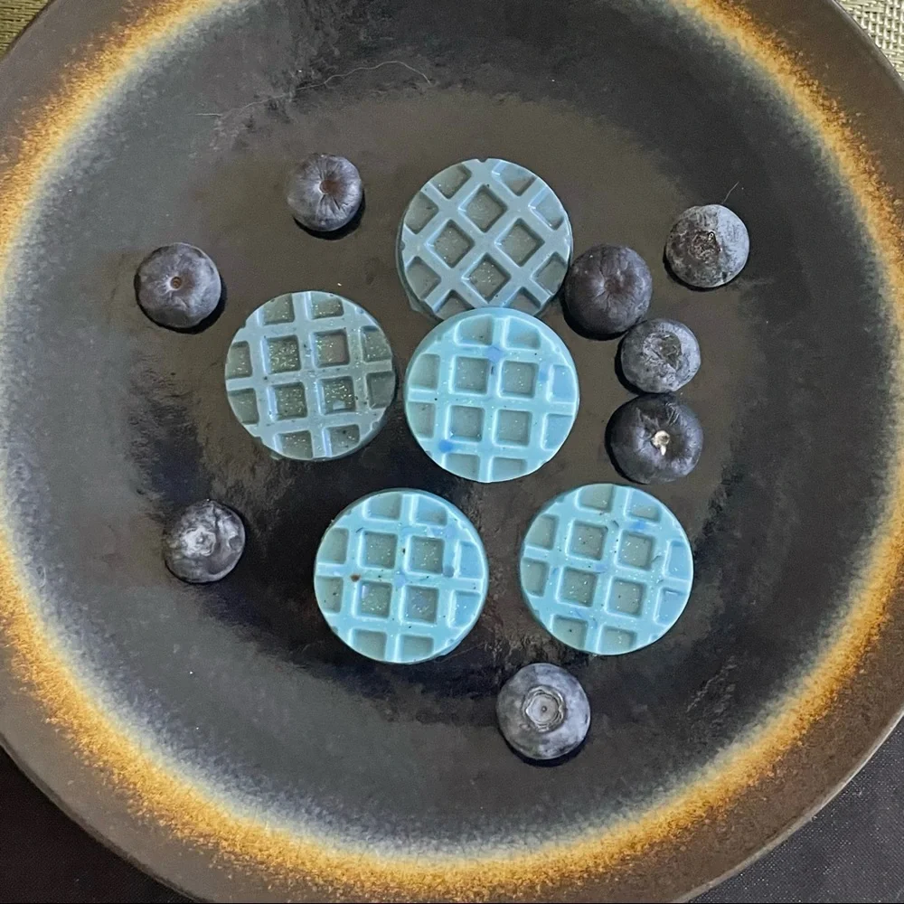 New VintageBitch Gifts - Handmade Organic Blueberry Waffle Mini Soaps 5 Pcs
